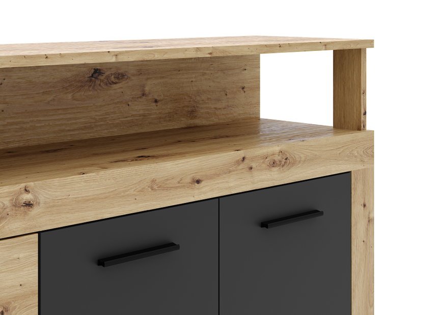 Comodă Lenita XXL (stejar artisan + negru)