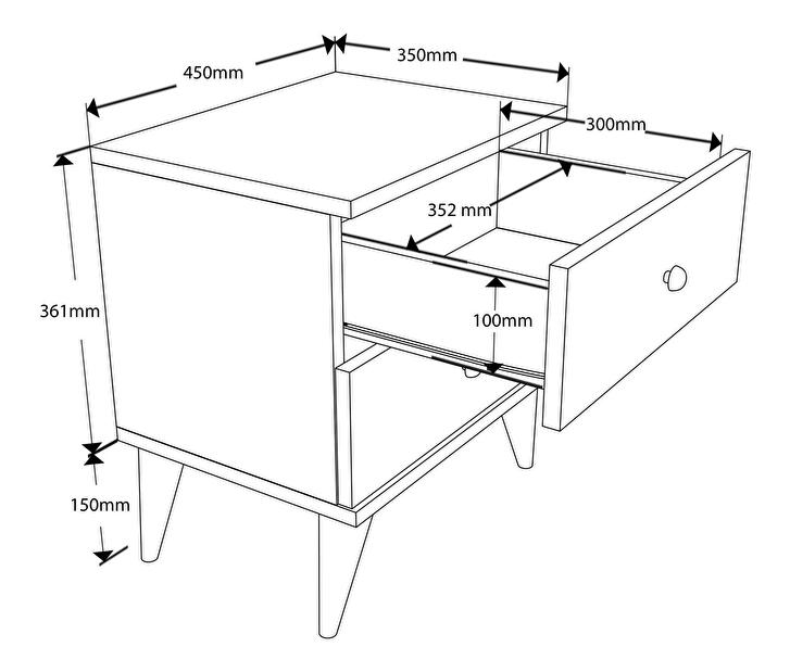 Nočný stolík Modem 3724 (orech)
