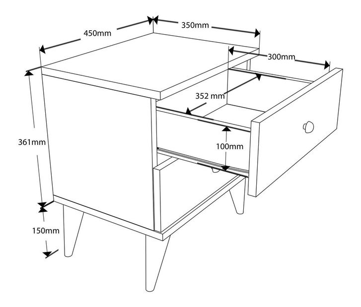 Nočný stolík Modem 3724 (orech)