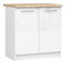 Dolná kuchynská skrinka Ozara S80 2D (biela + biely lesk)