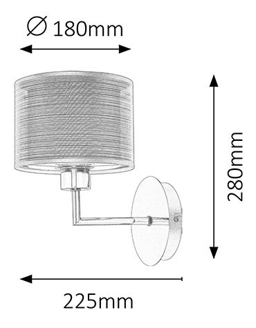 Zidna svjetiljka Anastasia 2628 (krom + smeđa)