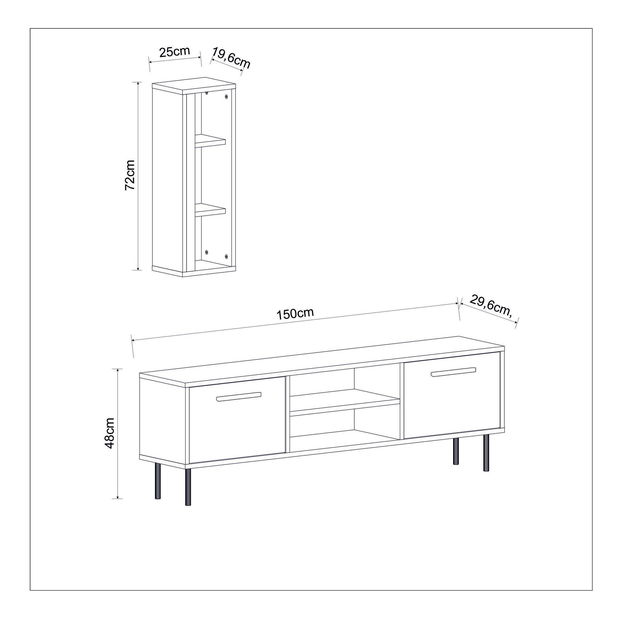 Mobilier living Kuvuni 1 (nuc) (cu iluminat)