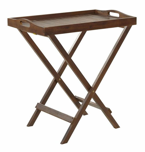 Set mobilier de grădină Amati (lemn închis + albastru)