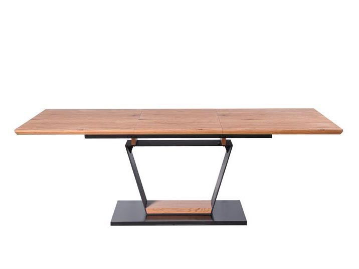 Rozkladací jedálenský stôl 160-220 cm Urbin (dub zlatý + čierna) (pre 6 8 osôb)