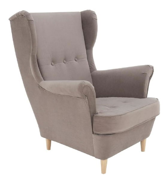 Fotoliu cu urechi Romino (gri + fag) 