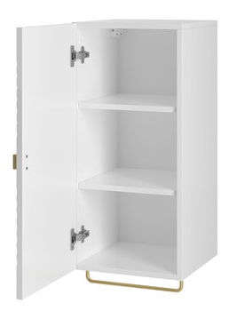 Fürdőszoba szett Madrealla I (fehér + fényes fehér + arany) (mosdóval és szifonnal)