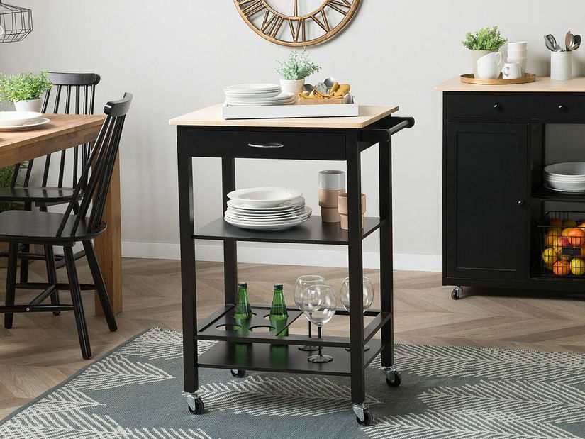 Cărucior de servire Allora (negru)