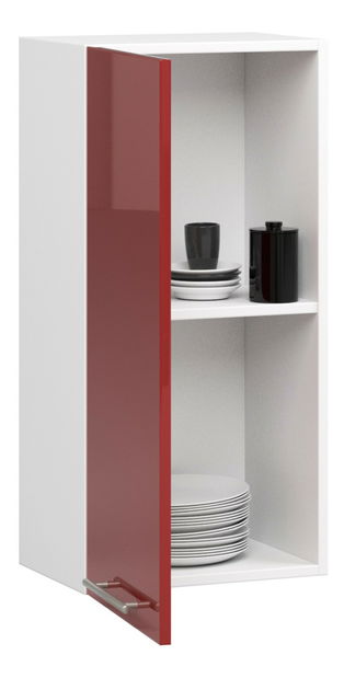 Dulap superior de bucătărie Ozara W40 H720 (alb + roșu lucios)