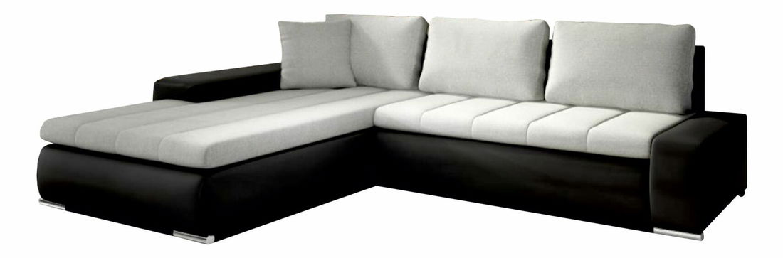 Rohová sedačka Tivano svetlosivá + koženka čierna (L)