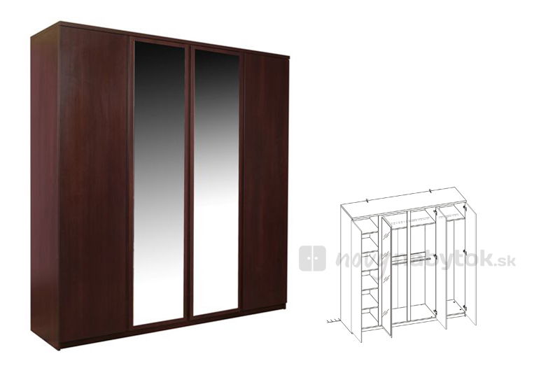 Šatníková skriňa Pello Typ 23 4D 