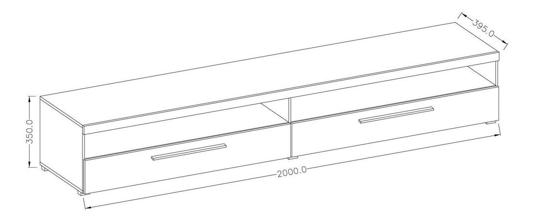 TV asztal/szekrény Indiko Typ 40 (schiefer) (világítással)