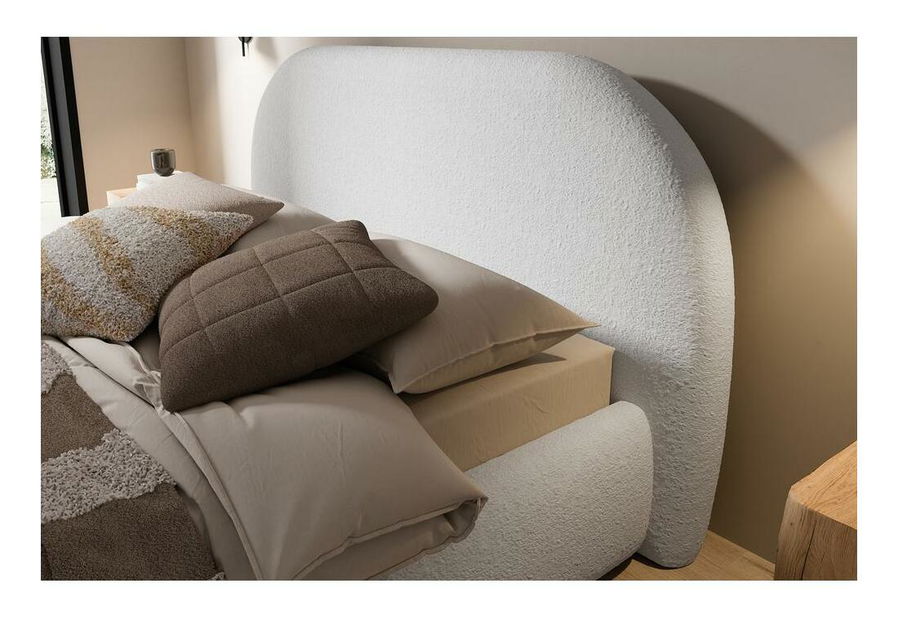 Franciaágy 180 cm Olivo P (ágyráccsal) (tárolóhellyel) (világosszürke + fekete)