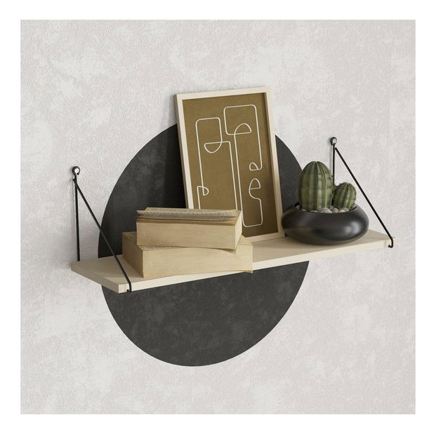 Polica Pasoni (dub + čierna) 