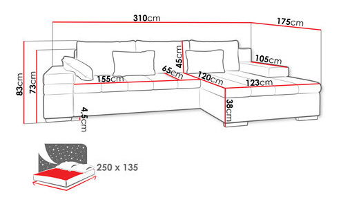 Rohová sedacia súprava Katana (tmavohnedá + béžová)