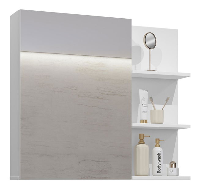 Kúpeľňová skrinka so zrkadlom Irwene (congo + čierna)