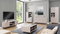 Set mobilier living Newelon I (Cașmir + auriu) 