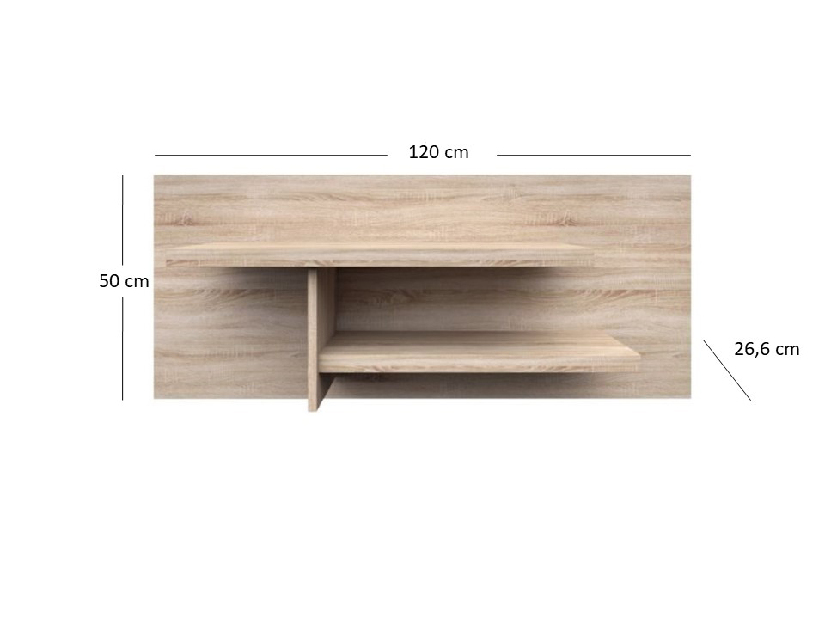 Polc 120 cm Noella (szonoma tölgy)