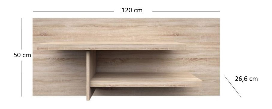 Polica 120 cm Noella (hrast sonoma)
