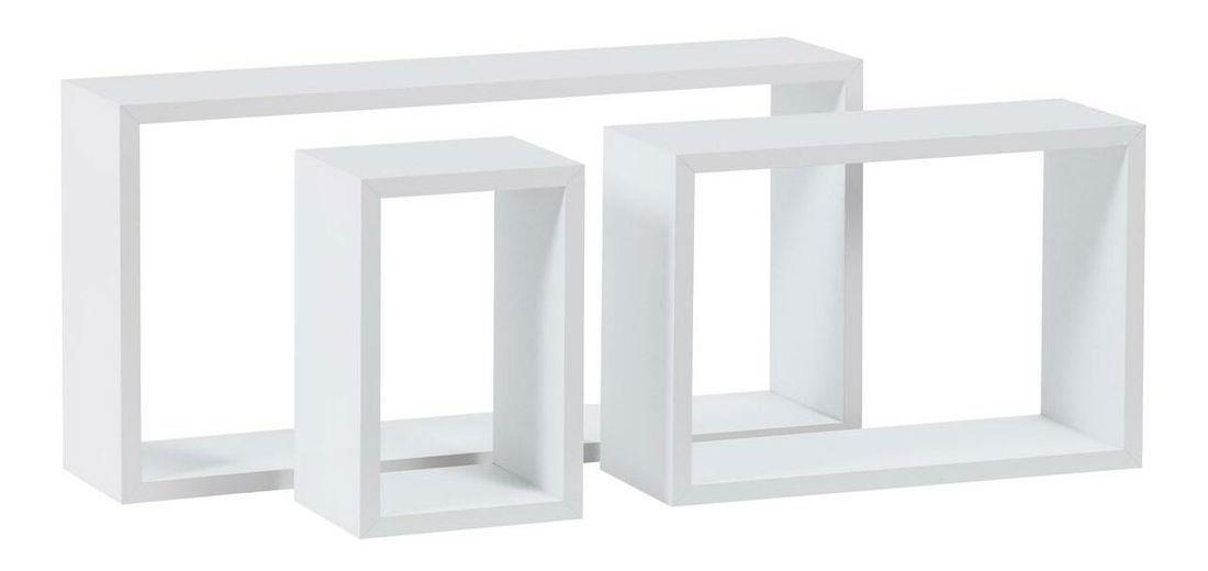 Set 3 nástenných políc Pentiassa (biela matná)
