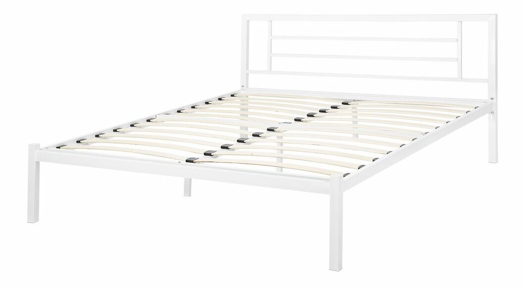 Franciaágy 160 cm CONNET (ágyráccsal) (fehér)