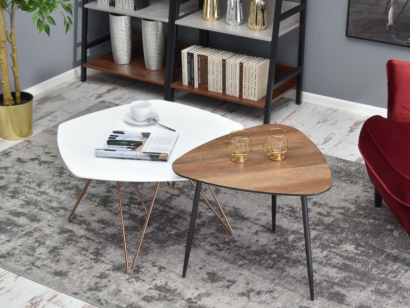 Konferenčný stolík Petal Zest Xl (biela + čierna)