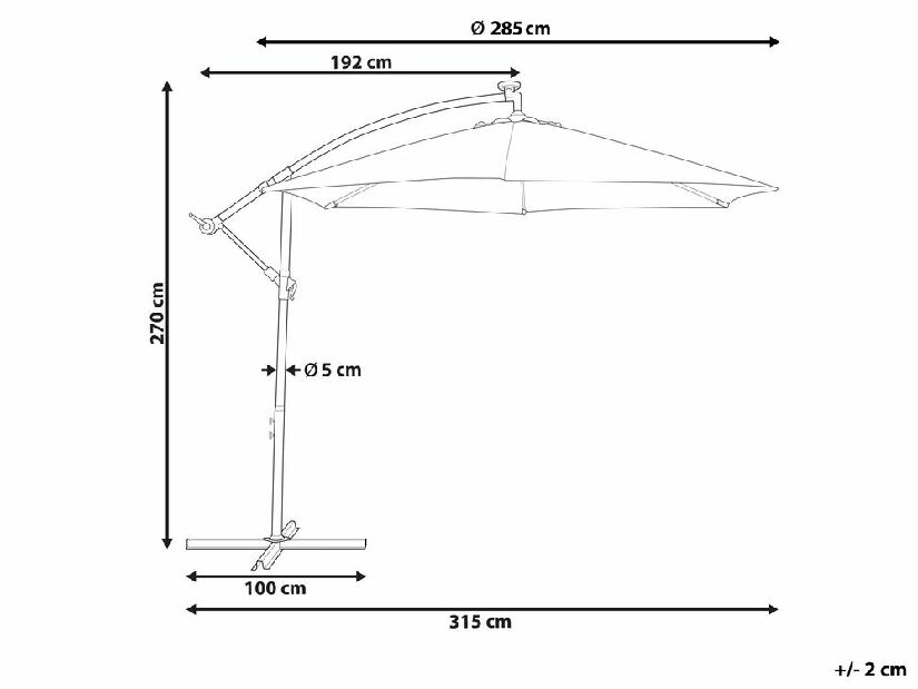 Umbrelă de grădină CAVARO (gri)