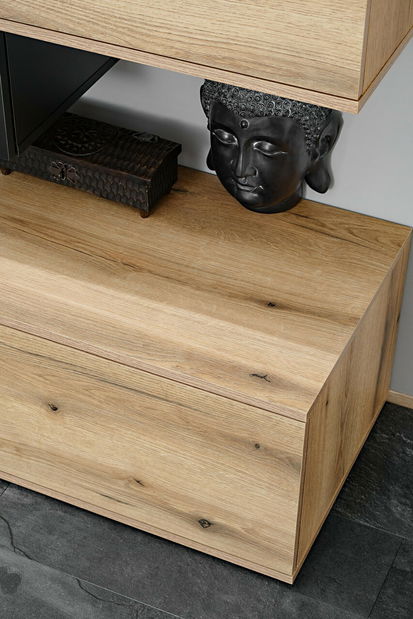 Nappali fal Cresto (coast evoke tölgy + fekete) (világítással)