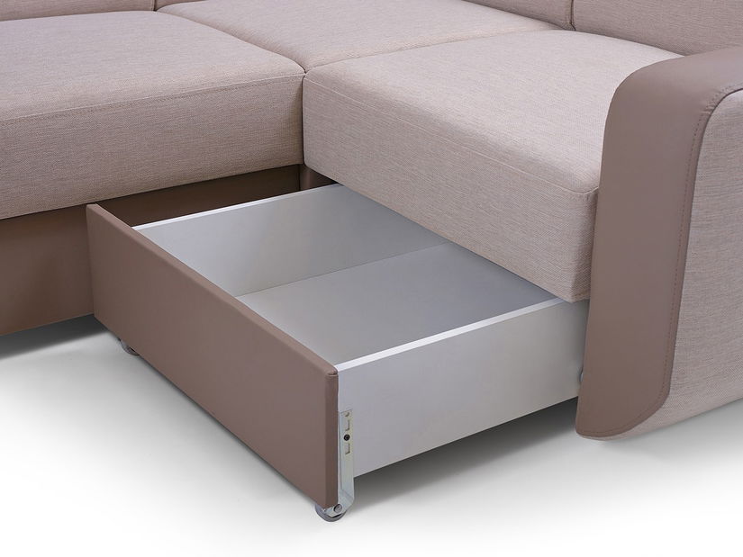 Rohová sedačka Istar U (béžová + svetlohnedá) (P)