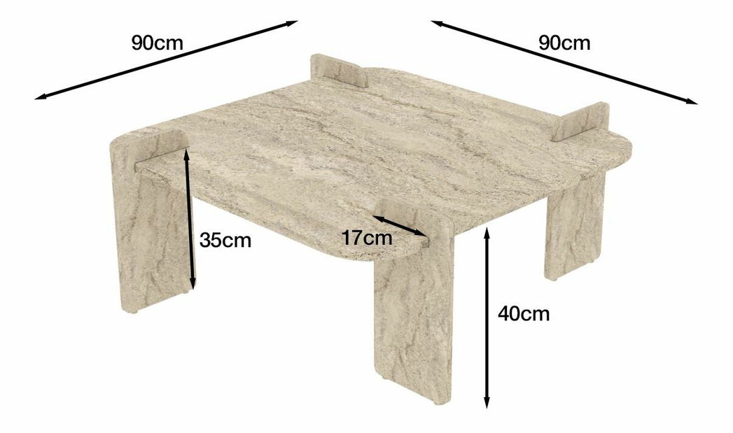 Konferenčný stolík Wolla (travertín)