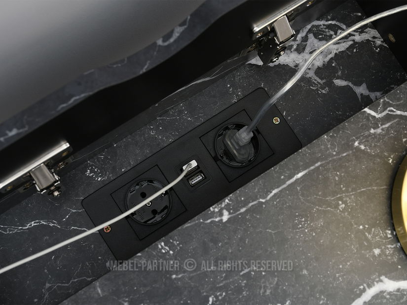 Éjjeliszekrény Emmo (fekete márvány + arany)