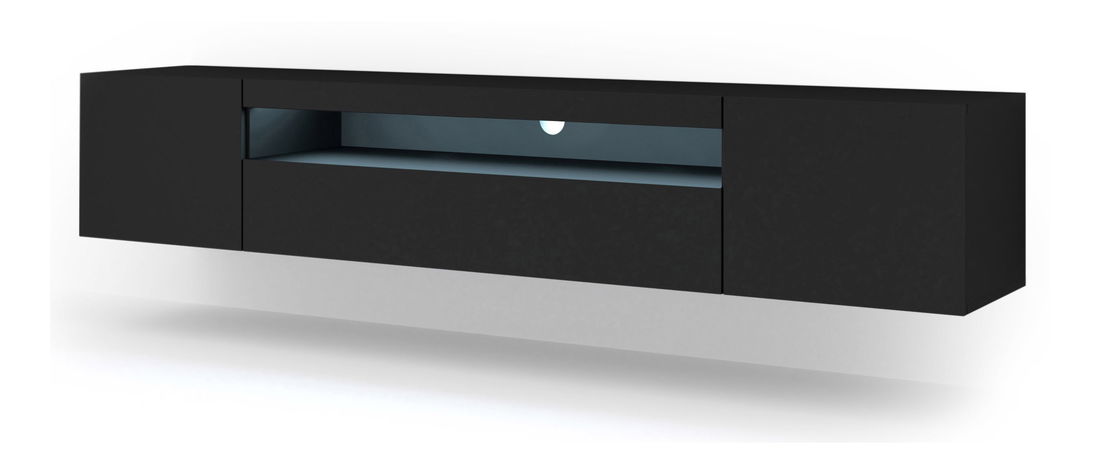 TV aszta/Szekrény Aurinko 200 (matt fekete) (világítással)