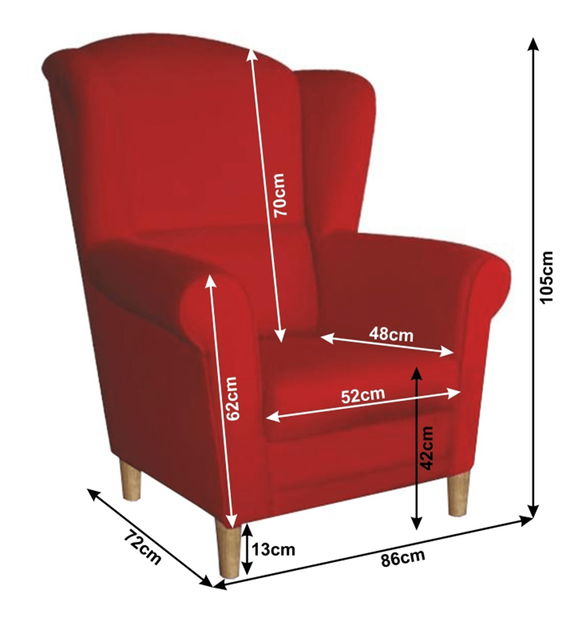 Fotoliu cu urechi Charlie Roșu