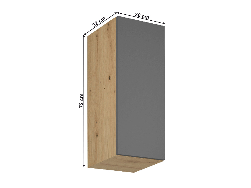 Horná kuchynská skrinka G30 Langari (dub artisan + sivá matná) (L)