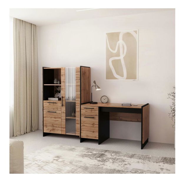 PC asztal Adivinaba (wotan tölgy + fekete)