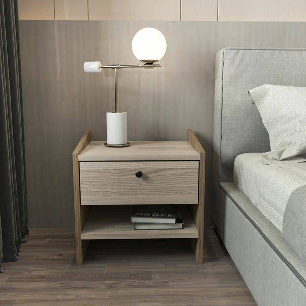 Nočný stolík Biurno C (orech + prírodná)