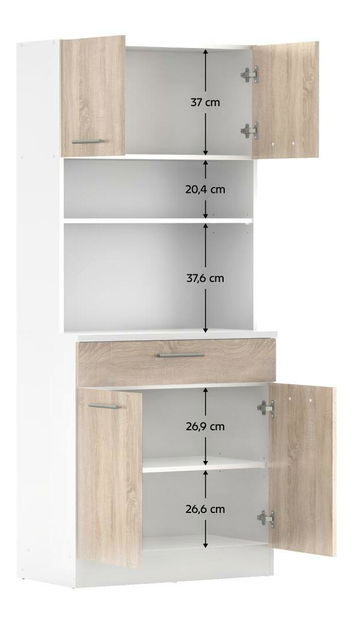 Kuchynský kút Domini NEW (biela + dub sonoma)