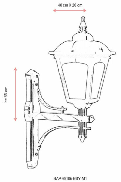 Iluminat de perete pentru exterior Betsy (Negru)