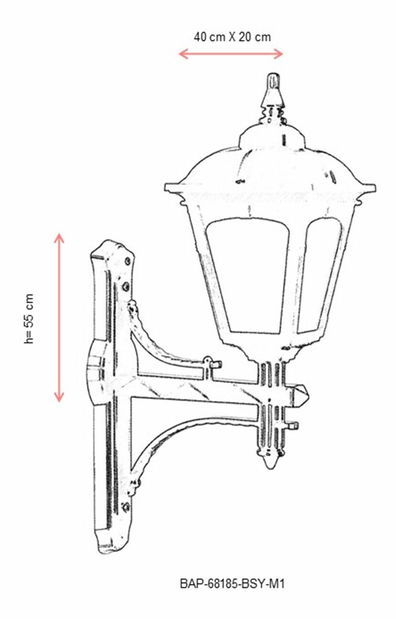 Vanjska zidna svjetiljka- Betsy (crna)