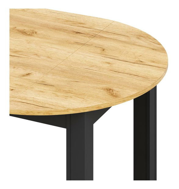 Masă sufragerie Haroldy (pentru 4 persoane) (stejar craft auriu + negru)