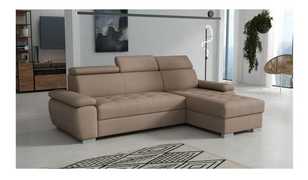 Kutna garnitura Sivaro (sivo-bež) (D)