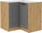 Donji kutni kuhinjski ormarić Lucid 90x90 DN 2F BB (korpus: hrast artisan + front: mdf dustgrey)