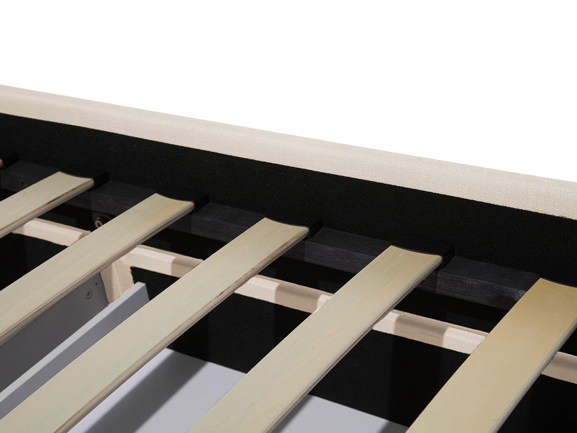 Pat matrimonial 160 cm MONTHY (cu spațiu de depozitare) (cu somieră) (bej) *vânzare stoc