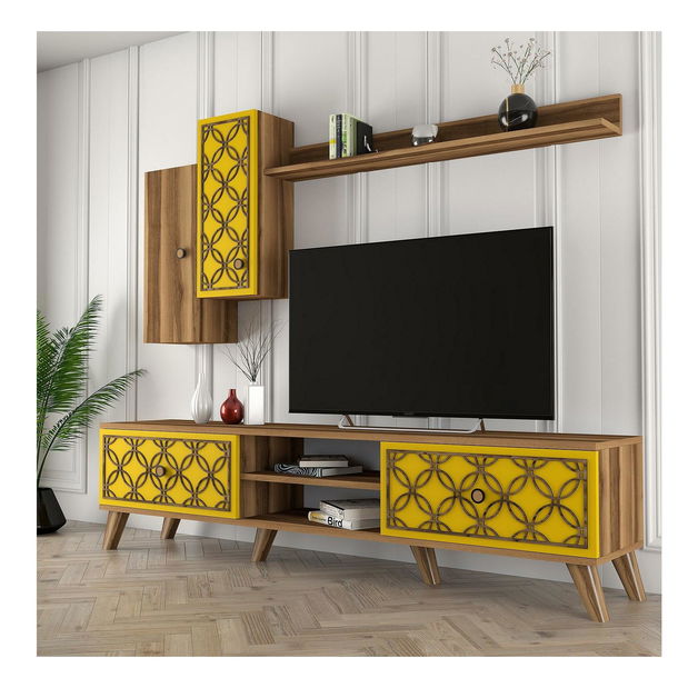 Set za dnevni boravak Classy S (orah + žuta)