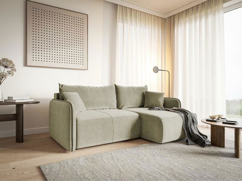 Kutna garnitura Mamma (svijetlobež + crna)