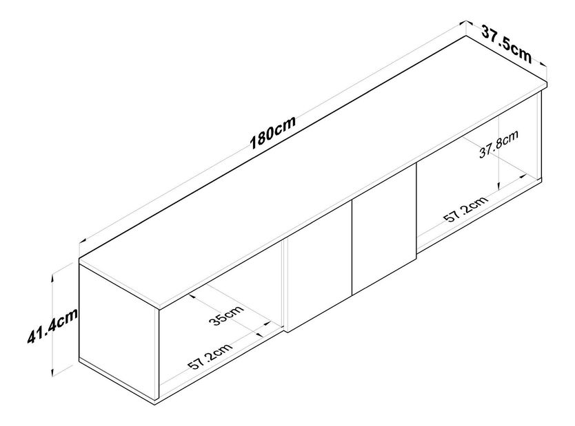 Zidni ormarić Eladona 14 (orah + bijela)