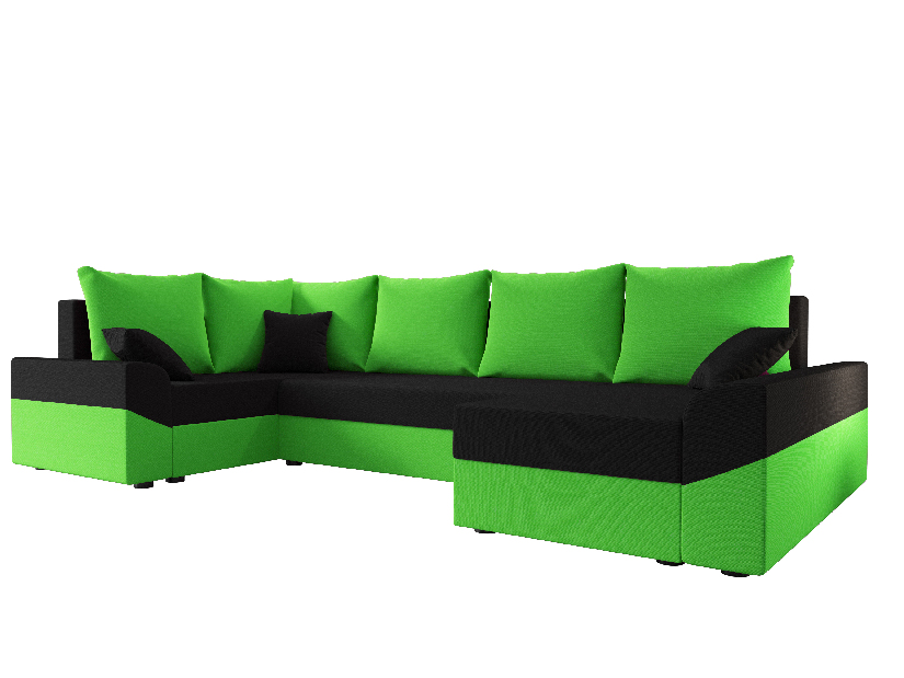 Rohová sedacia súprava Dusk Long (zelená + čierna) (L)