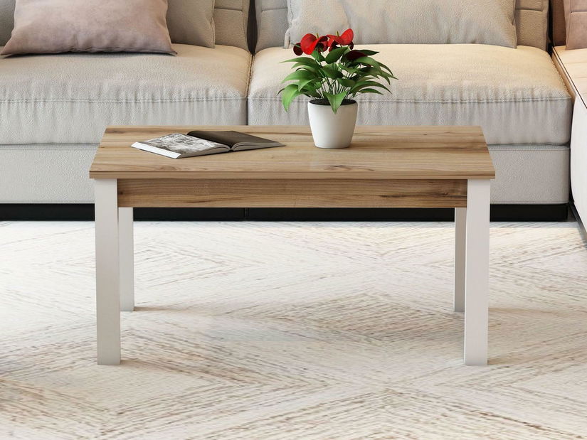 Konferenčný stolík Sabasu 1 (biela + orech) 