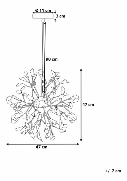 Závesná lampa Fotse (medená)