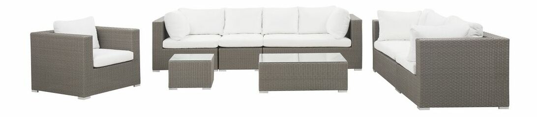 Set canapele pentru grădină MAJESTO II (gri) (pentru 8 persoane)