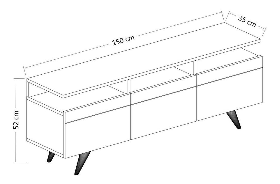 Masă TV/Dulap Vulema 2 (antracit + stejar) 